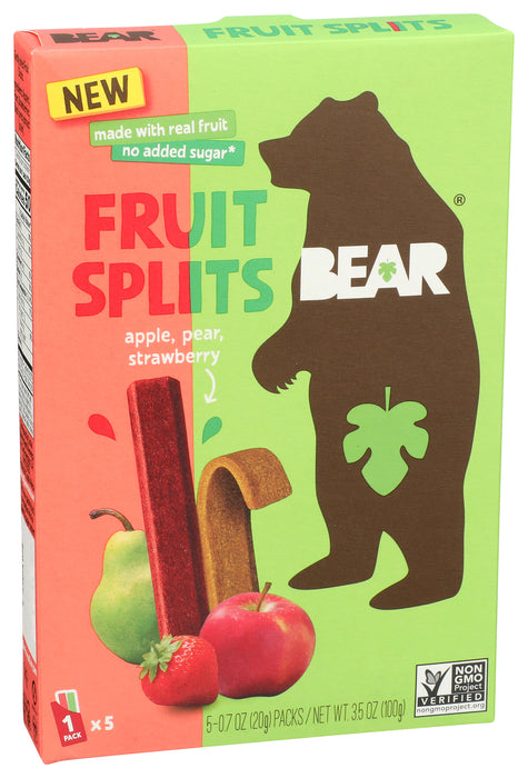Fruit Splits, Apple, Pear & Strawberry, 3.5 oz