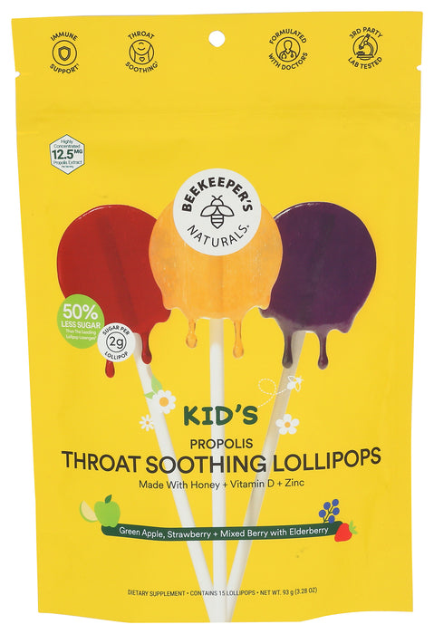 Throat Soothing Pops, Fruit Variety Pack, 15 ct