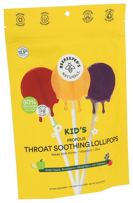 Throat Soothing Pops, Fruit Variety Pack, 15 ct