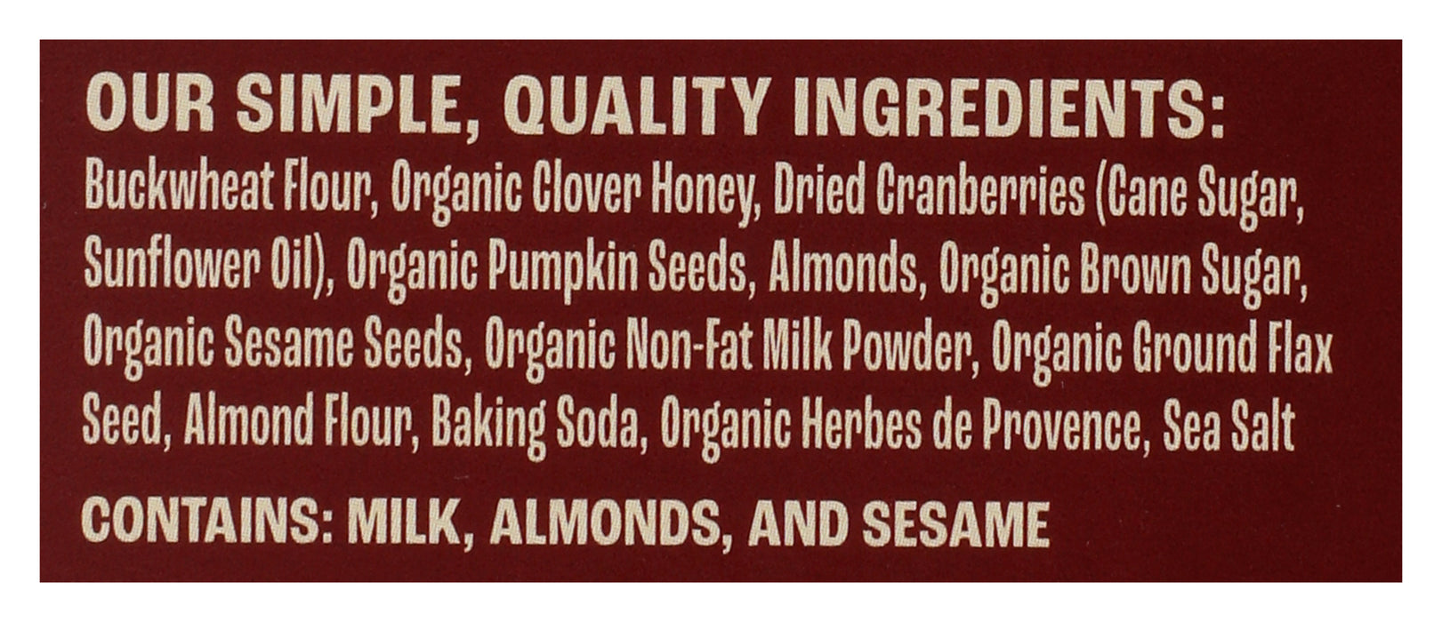 Buckwheat Crackers, Cranberry Almond, 4 oz