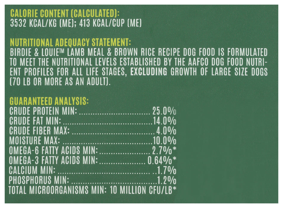 Lamb Meal & Brown Rice Dry Dog Food, 3.5 lb