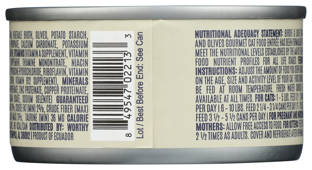 Wet Cat Food, Tuna & Olives, 3 oz