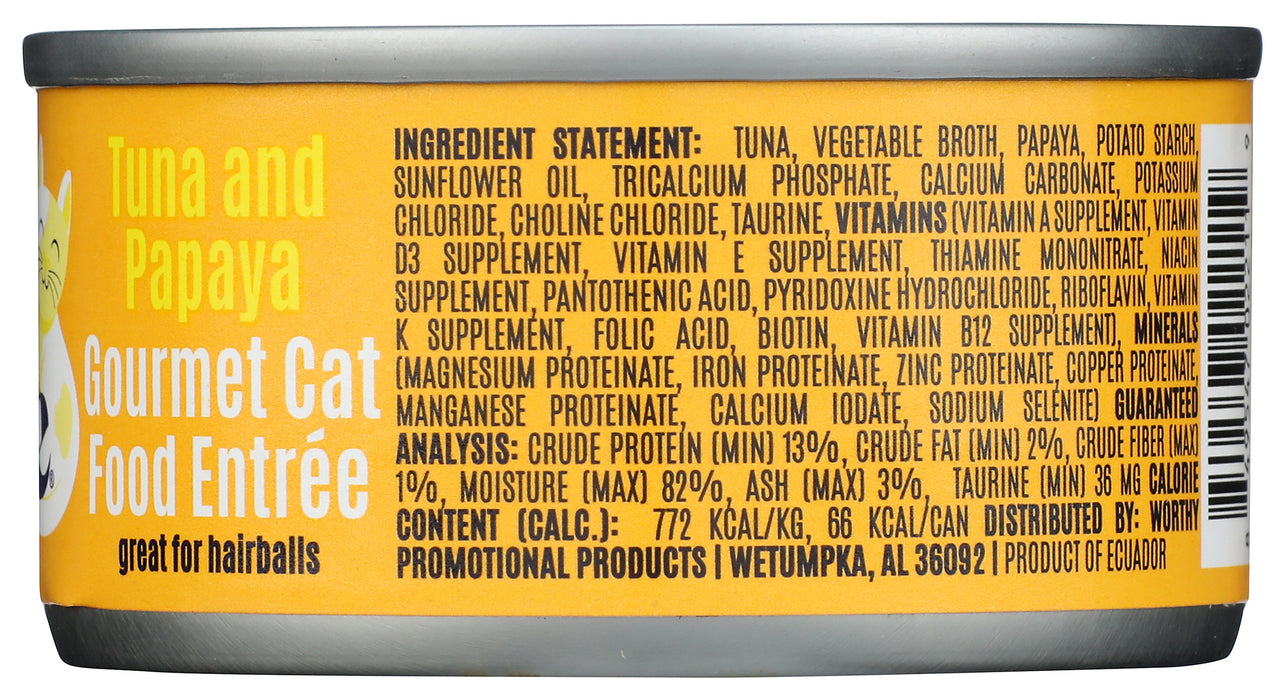 Wet Cat Food, Tuna & Papaya, 3 oz