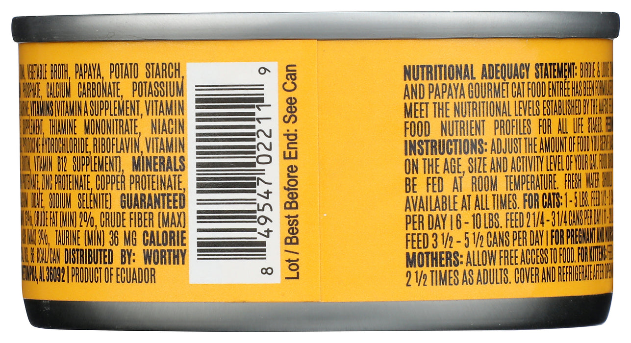 Wet Cat Food, Tuna & Papaya, 3 oz