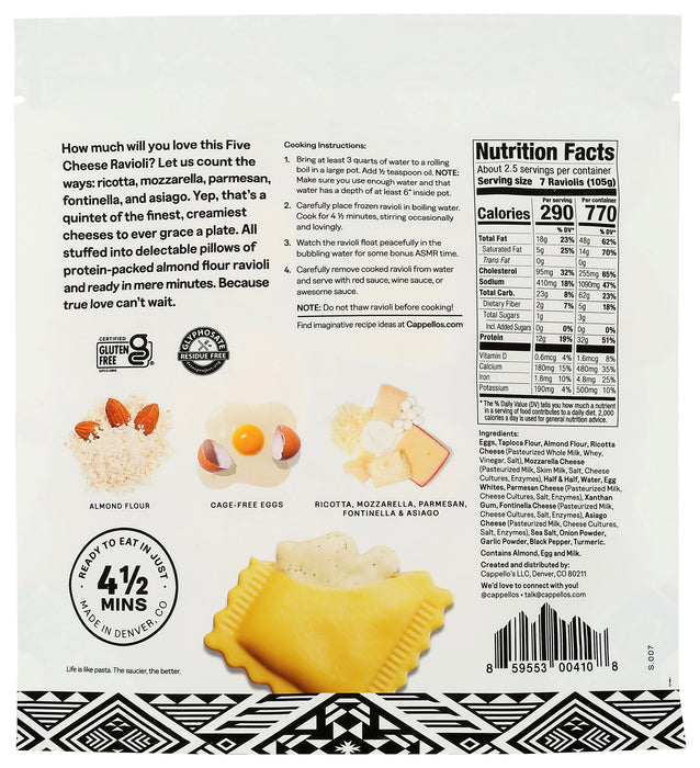 Five Cheese Ravioli, GF, 9.9 oz