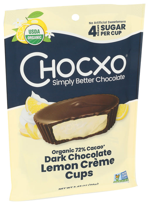 Lemon Creme Dark Chocolate Cups, 72%, Org, 3.45 oz