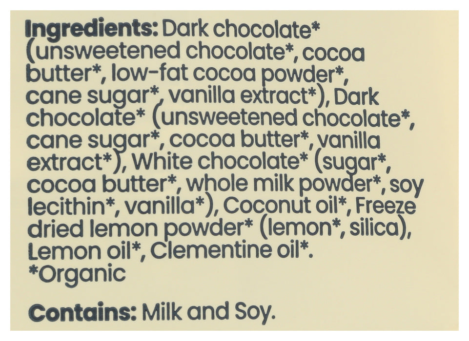 Lemon Creme Dark Chocolate Cups, 72%, Org, 3.45 oz