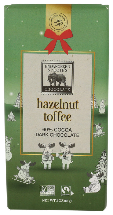 Hazelnut Toffee Dark Chocolate, 60%, GF, 3 oz