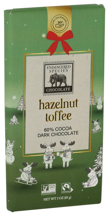 Hazelnut Toffee Dark Chocolate, 60%, GF, 3 oz