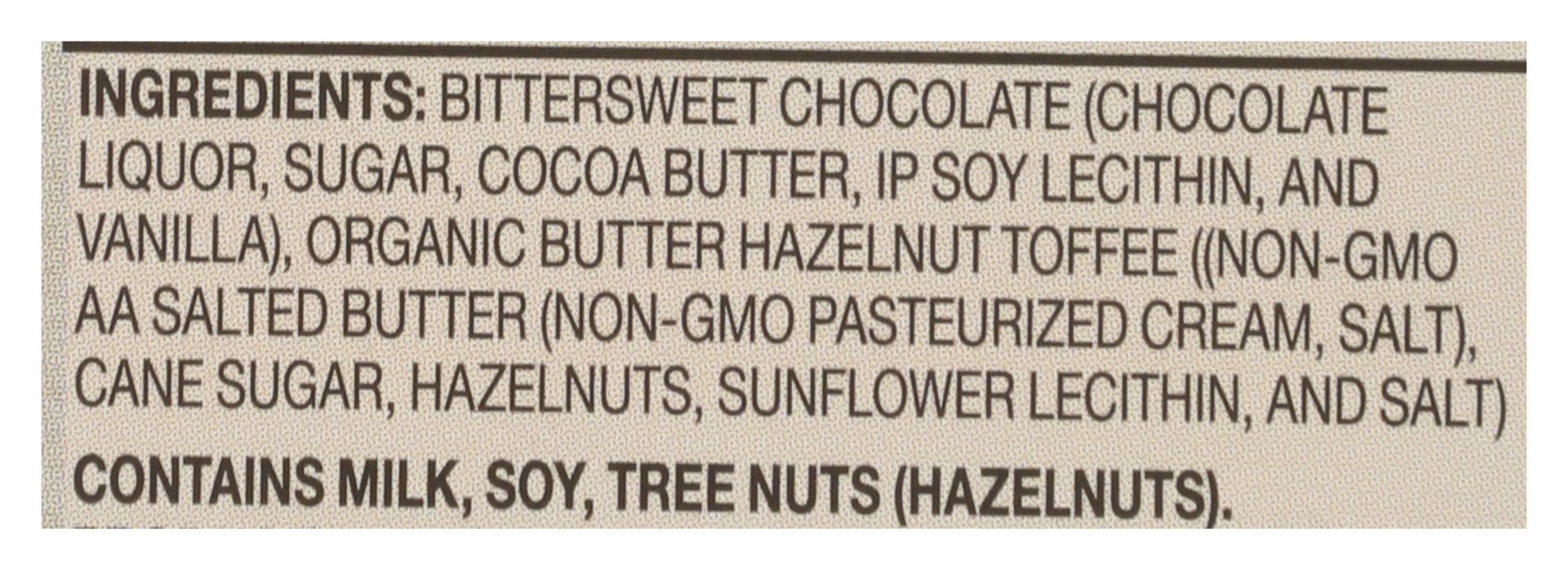 Hazelnut Toffee Dark Chocolate, 60%, GF, 3 oz