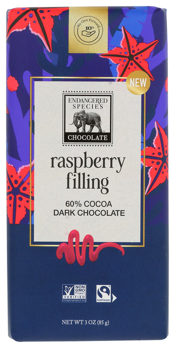 Raspberry Filling 60% Dark Chocolate, 3 oz