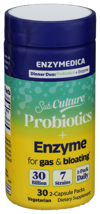 Dinner Duo: Enzyme + Probiotics, Gas & Bloating, 30 vcap