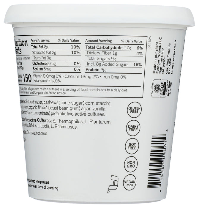 Organic Cashew & Coconut Yogurt, Vanilla Bean, 24 fl oz