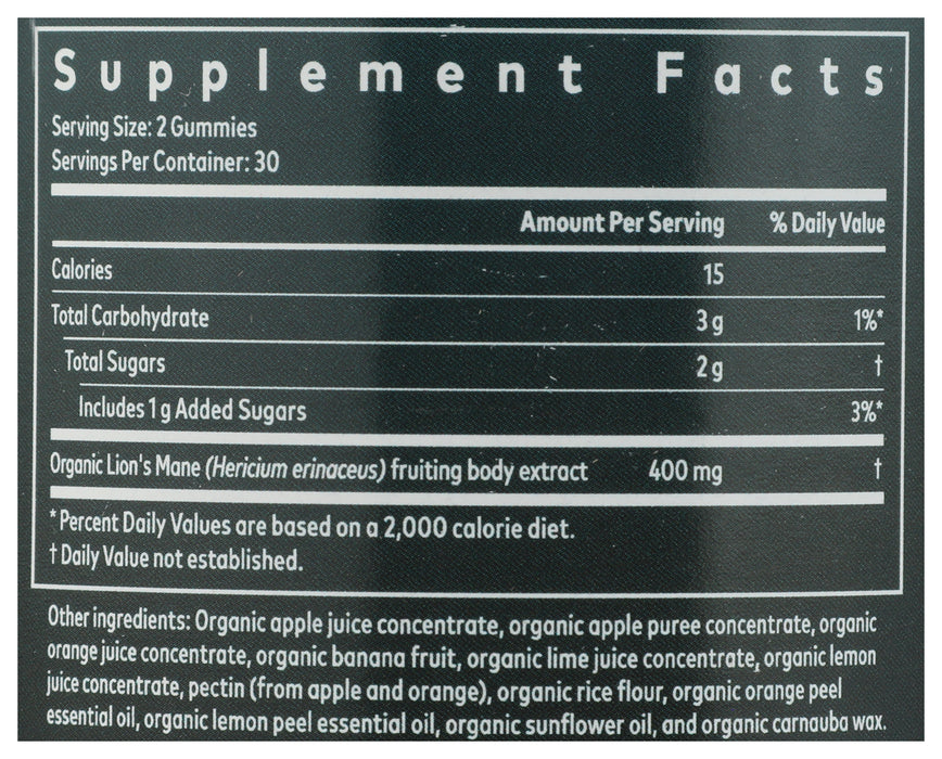 Lion's Mane Mushroom Gummies, Citrus, Org, 60 gummy