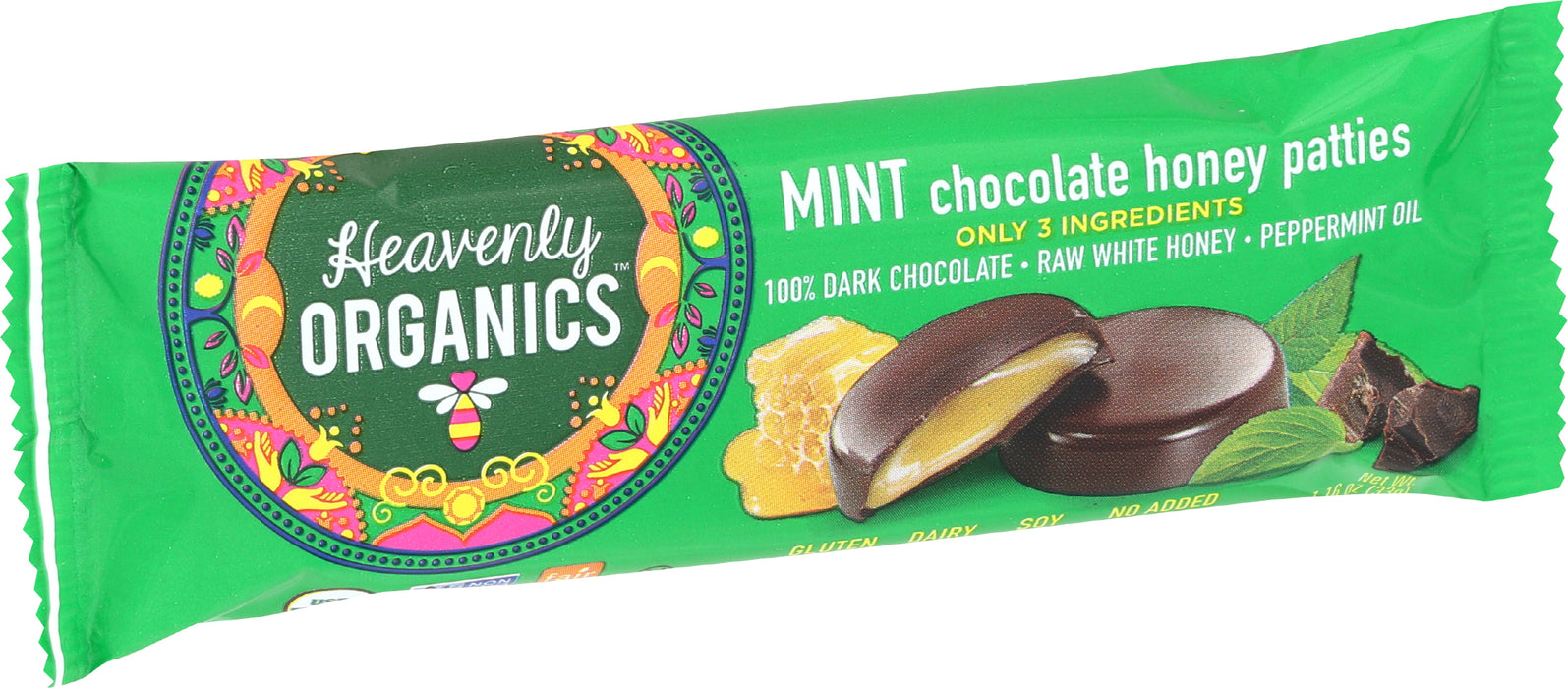 Mint Chocolate Honey Patties, Org, 3 pk, 1.2 oz