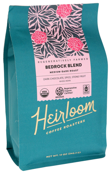 Bedrock Blend Medium Dark Roast Coffee, Org, 12 oz