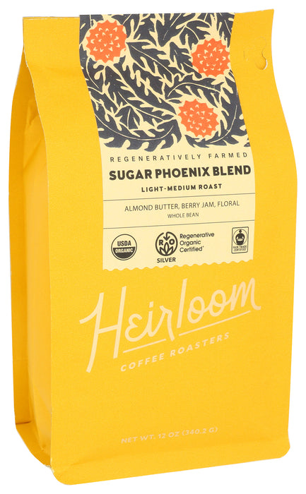 Sugar Pheonix Blend Light Medium Roast Coffee, Org, 12 oz