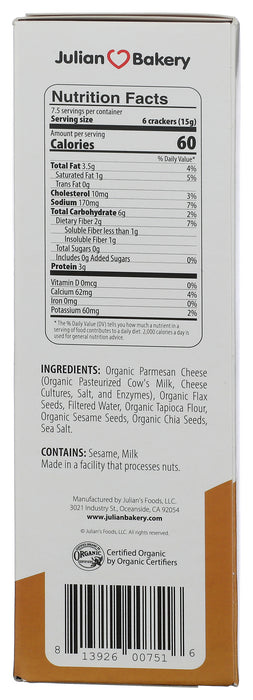 Primal Thin Crackers, Parmesan, Org, GF, 4 oz