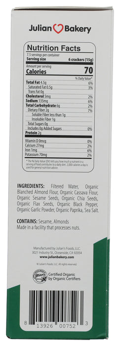 Primal Thin Crackers, Salt & Pepper, Org, GF, 4 oz