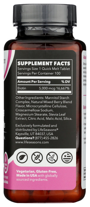 Biotin, 5000mcg, 100 melts