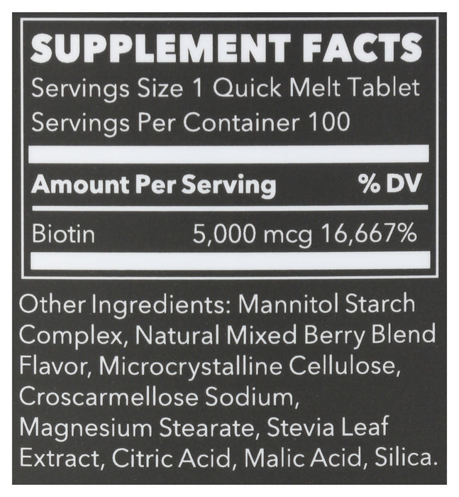 Biotin, 5000mcg, 100 melts