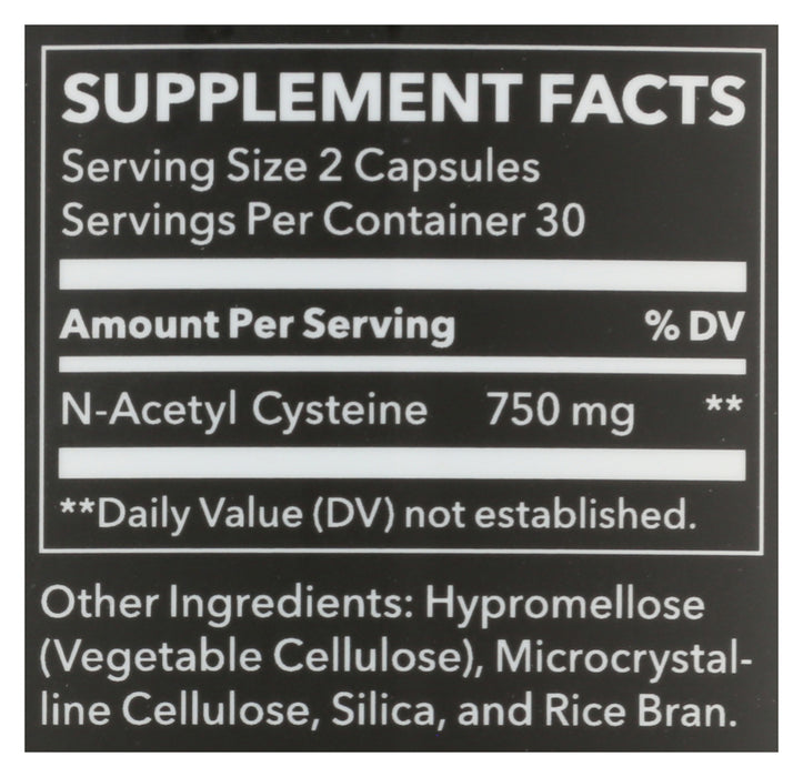 N-Acetyl Cysteine, 750mg, 60 vcap