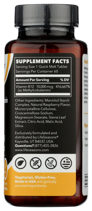 Vitamin B12, 10000mcg, 60 melts