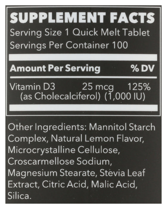 Vitamin D3, 25mcg, Lemon, 100 melts