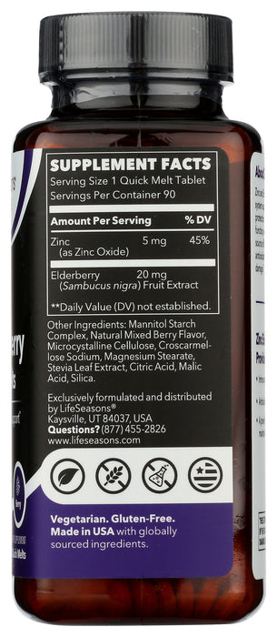 Zinc Elderberry Immune Support, 90 melts