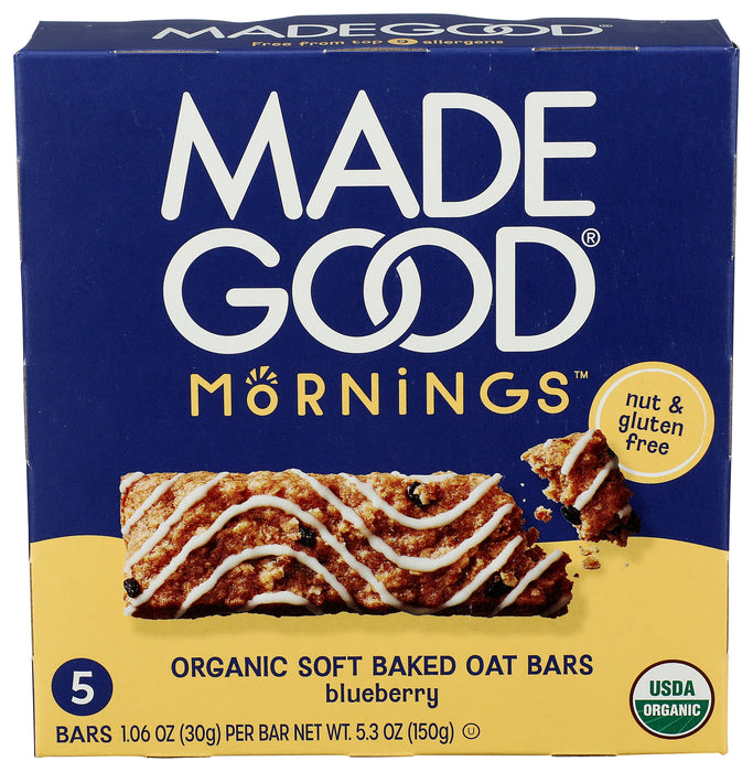 Soft Baked Oat Bars, Blueberry, Org, 5.3 oz