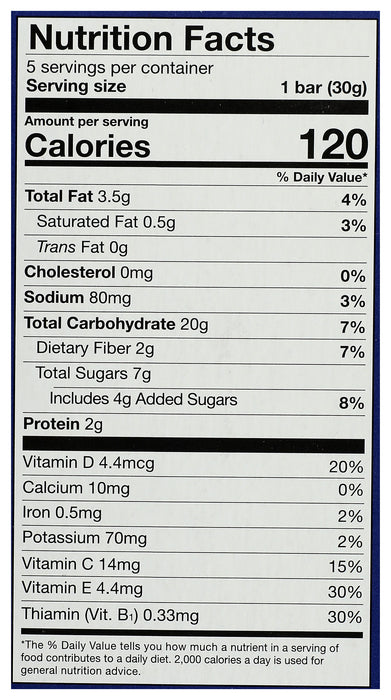 Soft Baked Oat Bars, Blueberry, Org, 5.3 oz