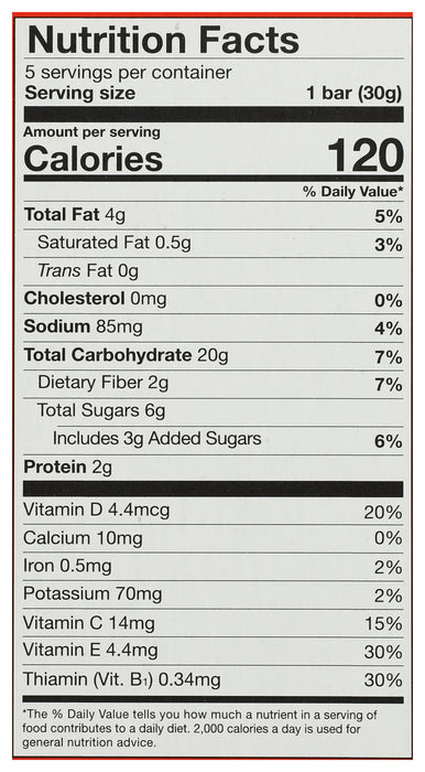 Soft Baked Oat Bars, Cinnamon Bun, Org, 5.3 oz