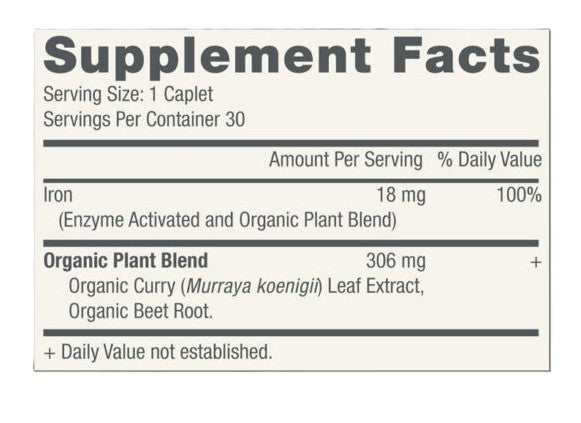 Organic Iron, 18mg, 30 capl