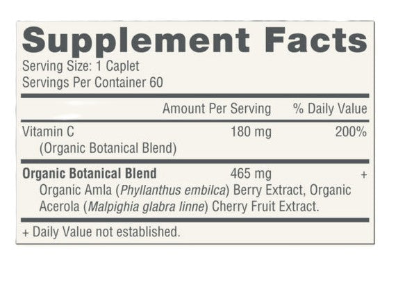 Organic Vitamin C, 60 capl
