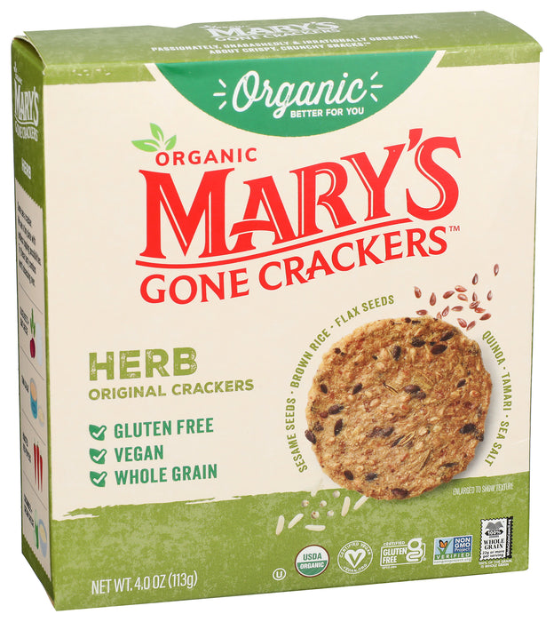 Herb Original Crackers, Org GF, 4 oz