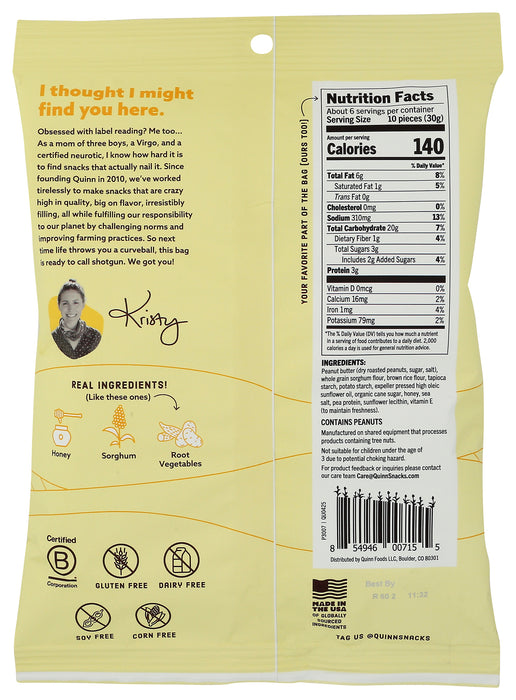 Peanut Butter & Honey Filled Pretzel Sticks, GF, 6 oz