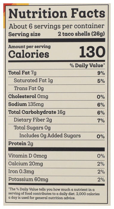 Avocado Oil Corn Shell Tacos, 5.5 oz