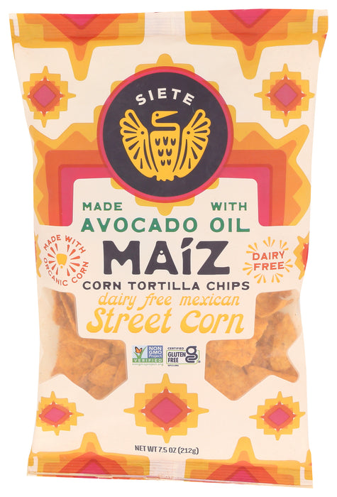 Avocado Oil Corn Tortilla Chips, Street Corn, GF, 7.5 oz