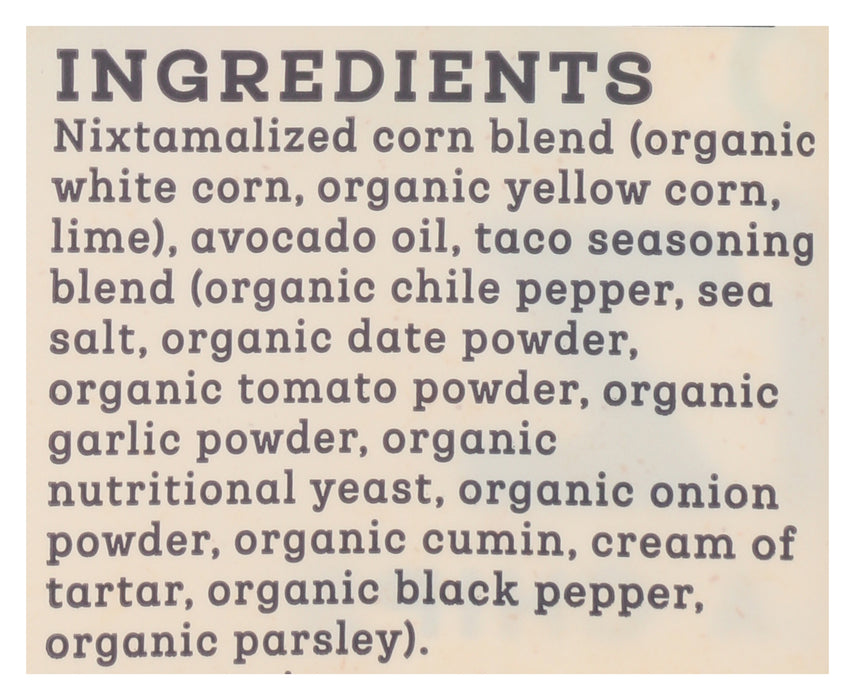 Avocado Oil Corn Tortilla Chips, Taco Seasoning, GF, 7.5 oz