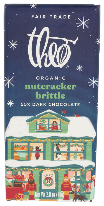 Nutcracker Brittle, 55% Dark Chocolate, Org GF, 2.8 oz