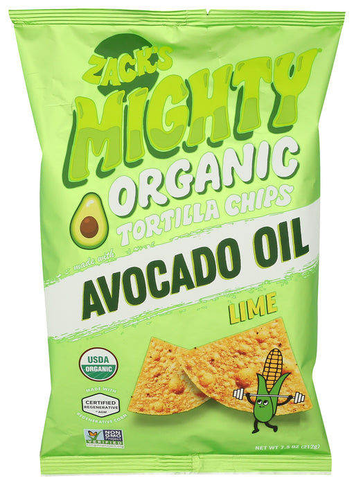 Lime Tortilla Chips, Avocado Oil, Org GF, 7.5 oz