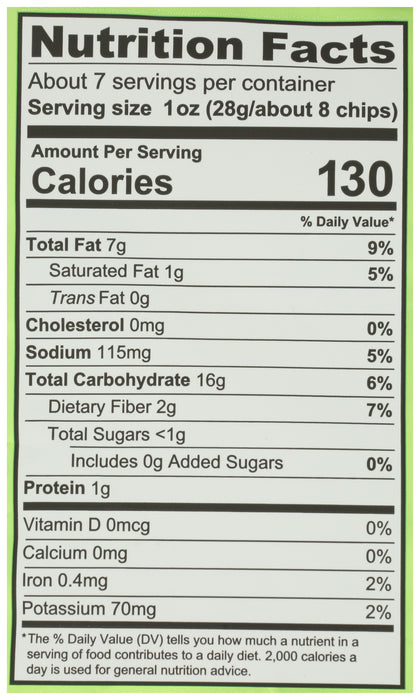 Lime Tortilla Chips, Avocado Oil, Org GF, 7.5 oz