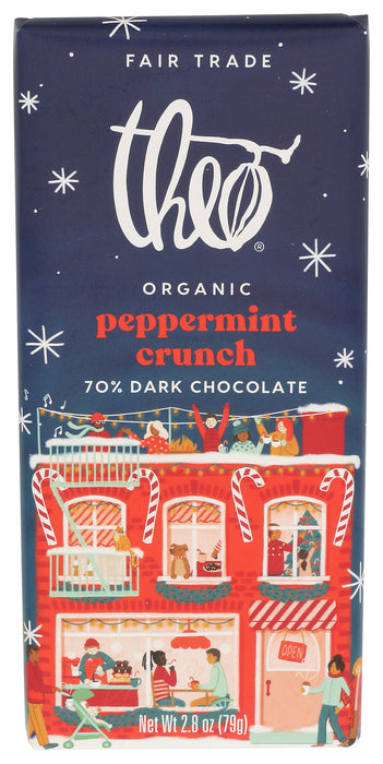 Peppermint Crunch, 70% Dark Chocolate, Org GF, 2.8 oz