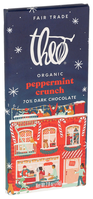 Peppermint Crunch, 70% Dark Chocolate, Org GF, 2.8 oz