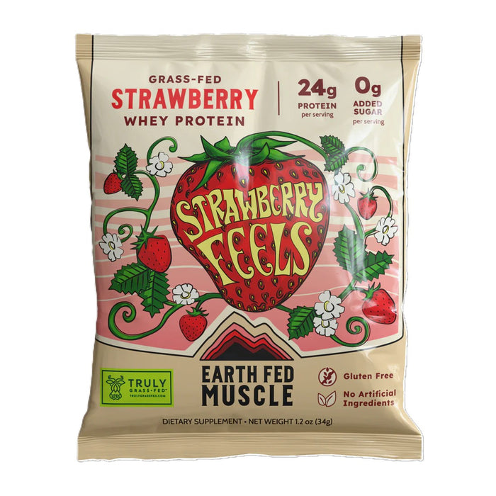 Strawberry Feels Whey Protein, GF, single serve, 1.2 oz