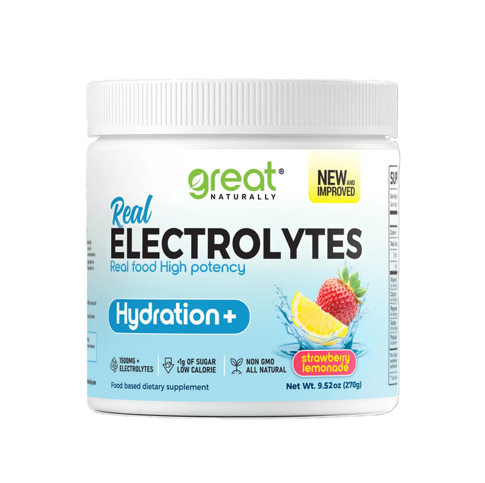 Real Electrolytes Hydration+, Strawberry Lemonade, 30 serv/9.52 oz