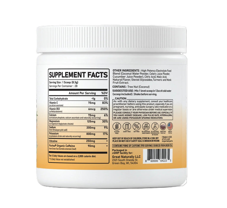 Real Electrolytes Focus+, Pineapple, 28 serv/ 8.2 oz
