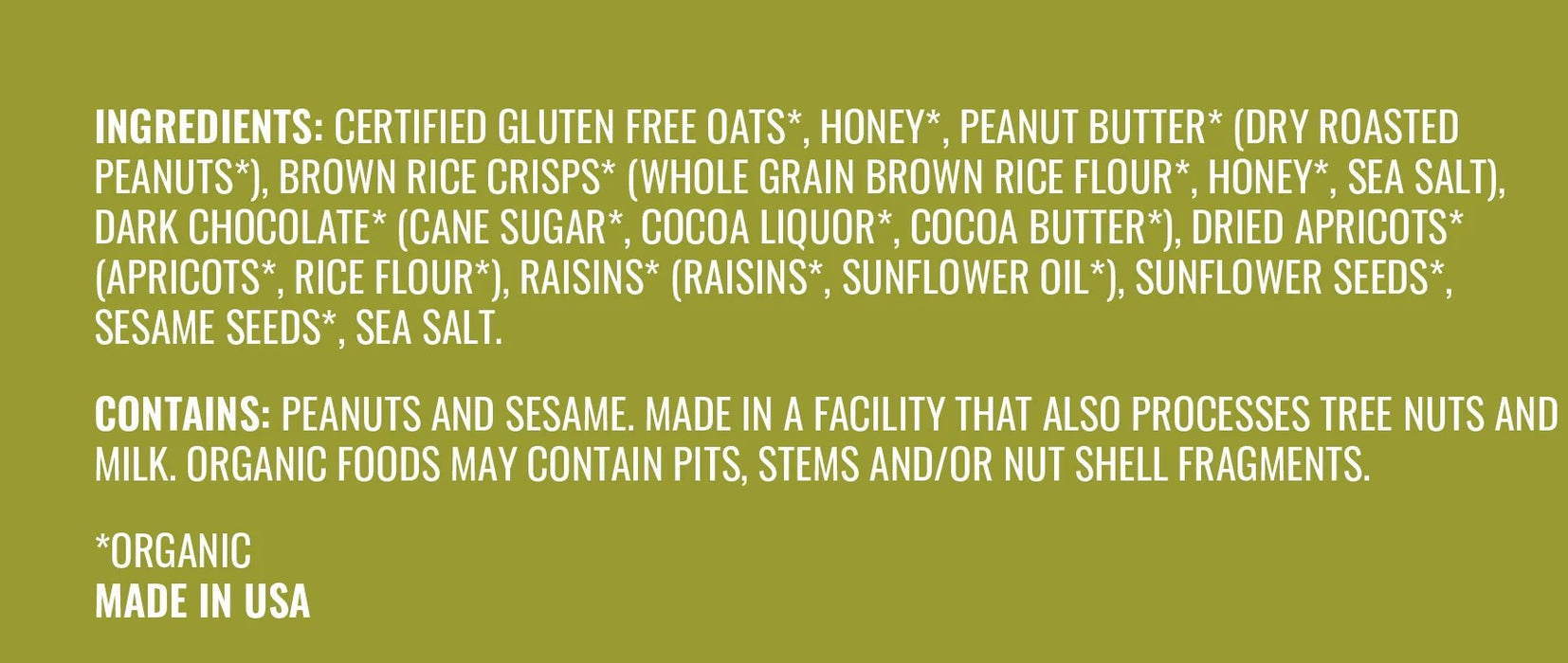 Peanut Butter Hemp & Flax Bar, Org, 2.2 oz