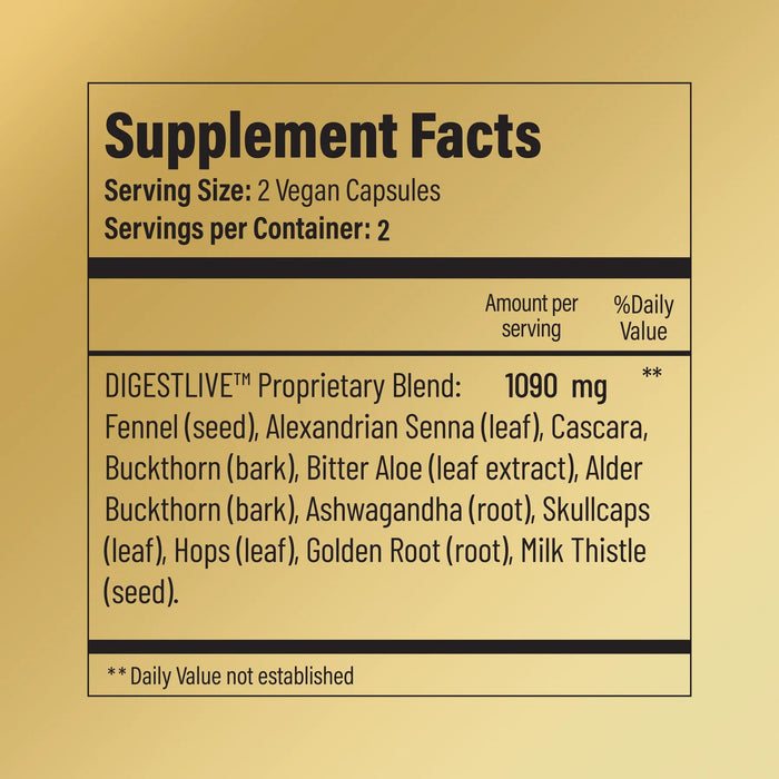 DigestLive, Constipation Relief, Essential Formula, 100 cap