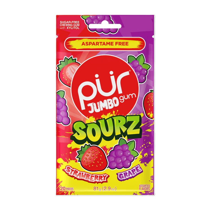 Strawberry & Grape Sourz Gum, 20 pc/ 2.9 oz